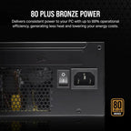 Corsair CX Series CX750 – 750 Watt 80 PLUS Bronze ATX Power Supply (UK) - CP-9020279-UK - Quiet & Reliable