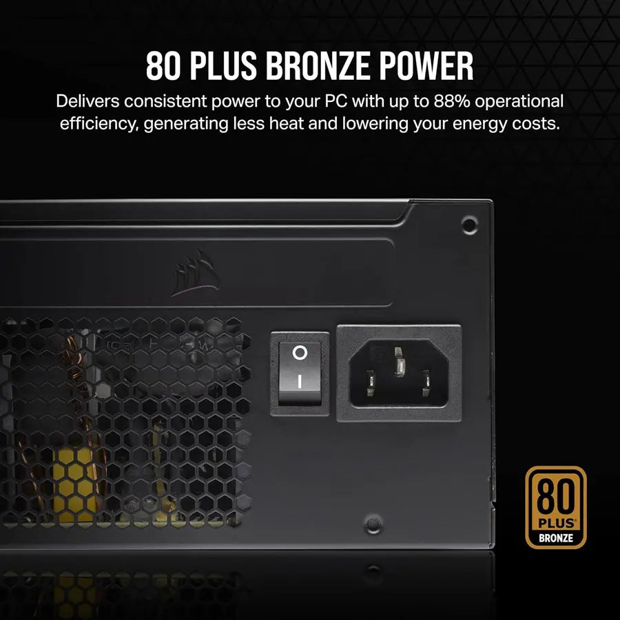 Corsair CX Series CX750 – 750 Watt 80 PLUS Bronze ATX Power Supply (UK) - CP-9020279-UK - Quiet & Reliable
