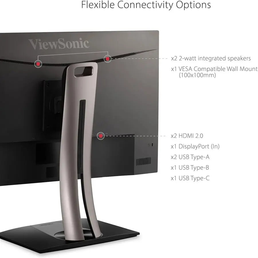 ViewSonic VP2756-4K 27' 4K UHD Pantone Validated 100% sRGB Factory Pre-Calibrated IPS Monitor with 60W USB-C
