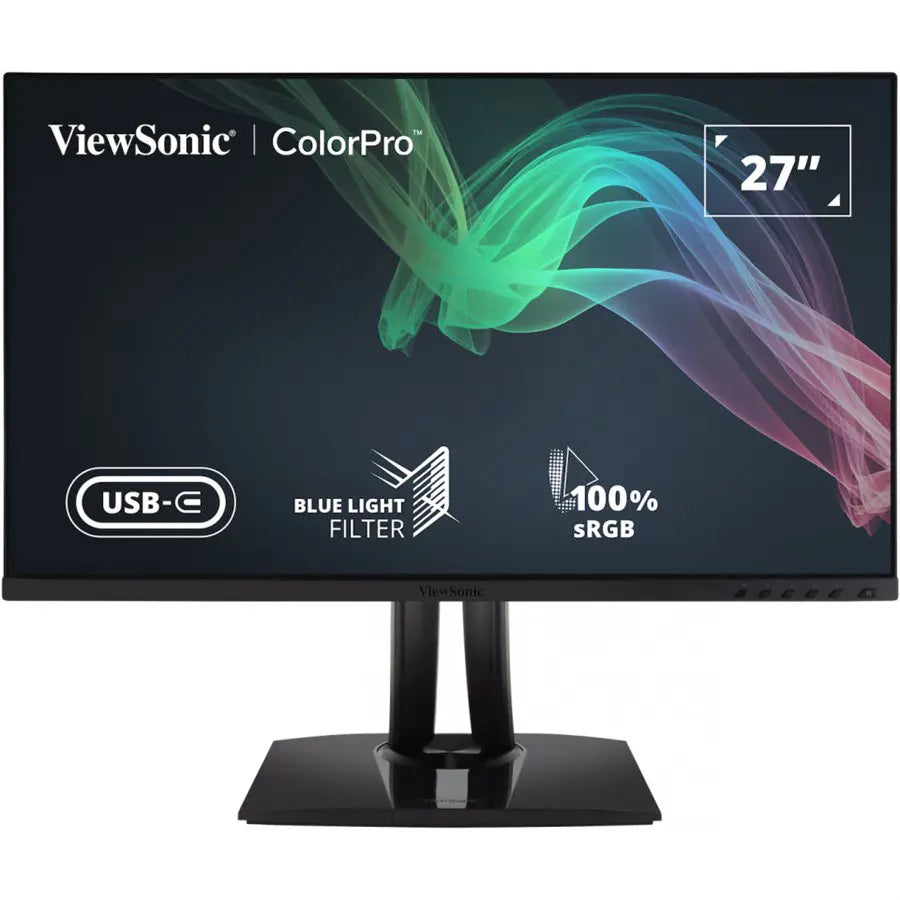 ViewSonic VP2756-2K 27' IPS 2K QHD LED Monitor USB-C 5ms Integrated Stereo Speakers 100% sRGB - Factory Pre-Calibrated