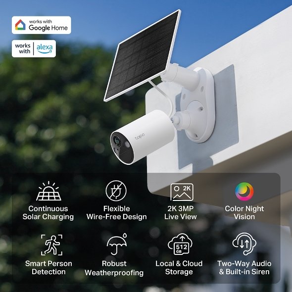 TP-Link Wi-Fi Camera Tapo C410 KIT Solar-Powered Security Camera Kit (3 - Pack)