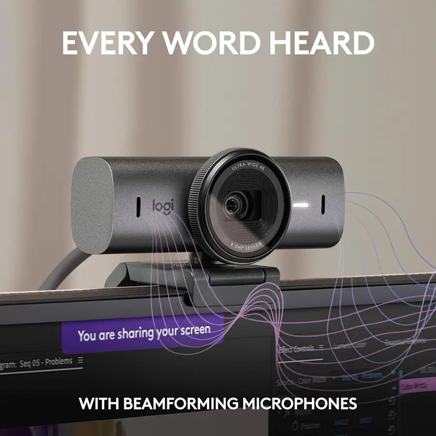 Logitech MX BRIO Master Series 4K Ultra HD Collaboration and Streaming Webcam 960-001548 Graphite