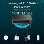 TP-Link LS105GP 5-Port Gigabit Desktop Switch With 4-Port PoE+