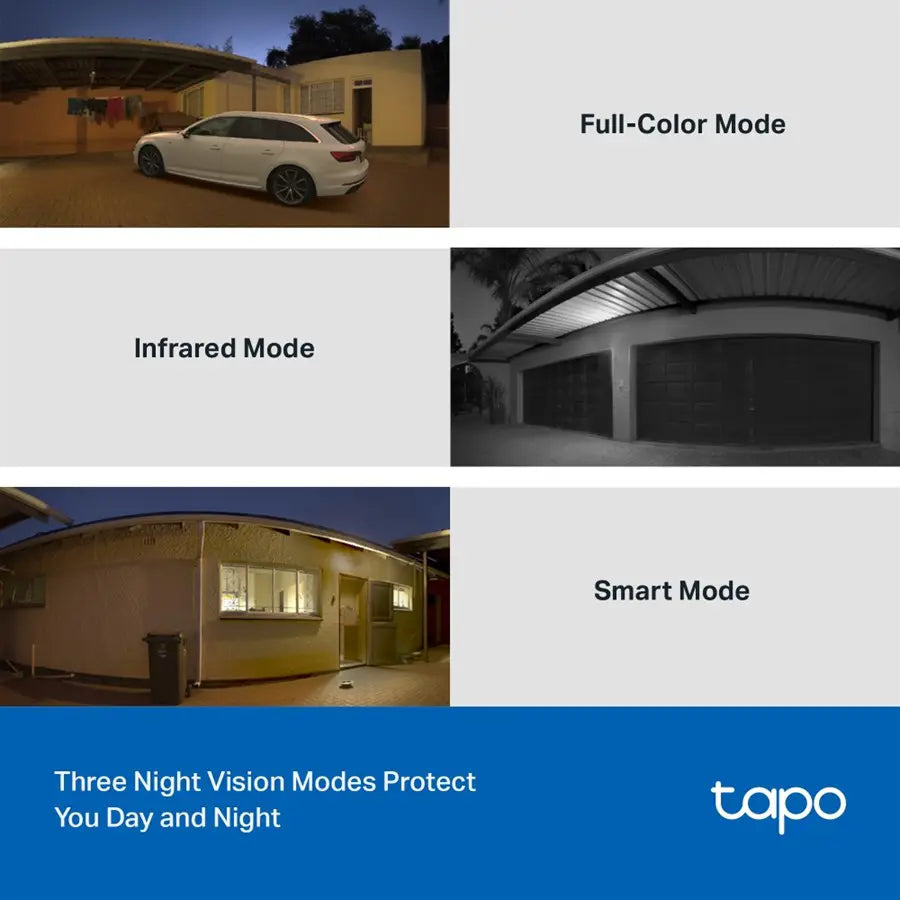 TP-Link Tapo C510W Outdoor Pan Tilt Security WiFi Camera, 2K Resolution, 360° View, Color Night Vision, IP65, Black