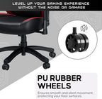 AndaSeat Luna Gaming Chair | Ergonomic Reclining, PVC Leather Computer Home Office Chair, Creative Rocking Function, Moulded Foam | Black and Red
