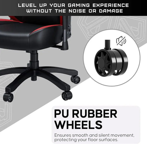 AndaSeat Luna Gaming Chair | Ergonomic Reclining, PVC Leather Computer Home Office Chair, Creative Rocking Function, Moulded Foam | Black and Red