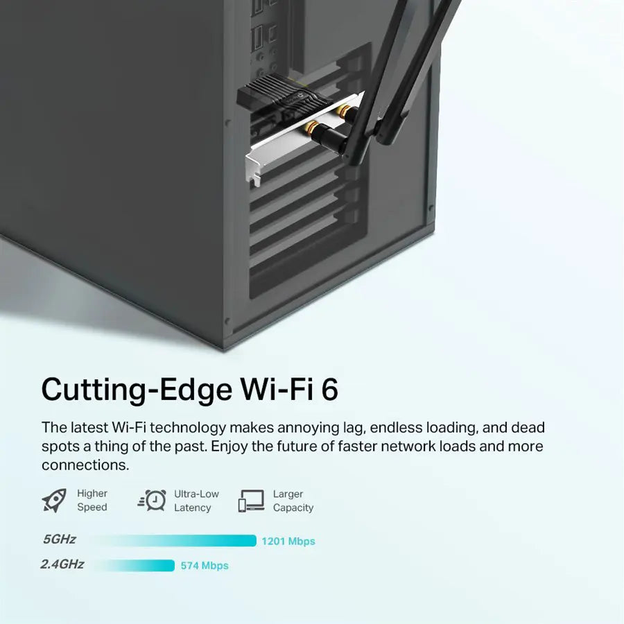 TP-Link Archer TX20E AX1800 WiFi 6 Bluetooth 5.2 PCIe Adapter - OFDMA and MU-MIMO - High-Gain Antennas