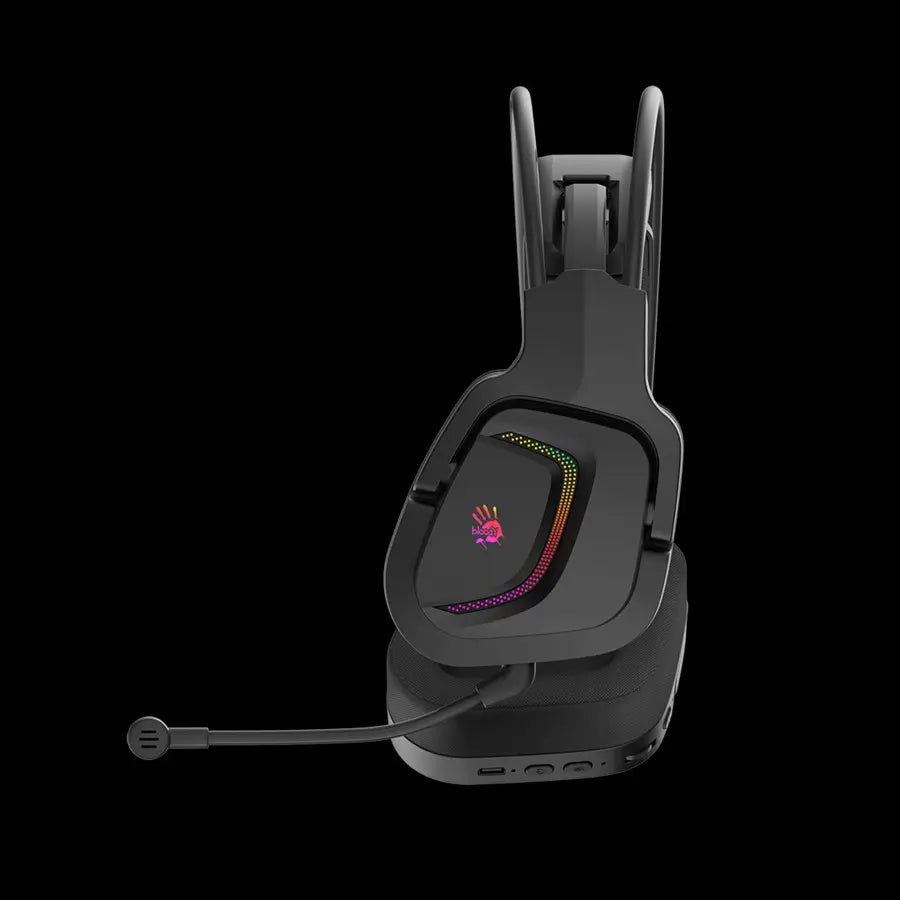 Bloody MR575 RGB Gaming Wireless Headset, 2.4GHz Wireless and Bluetooth V5.2 and 3.5mm Wired Audio, 7.1 Virtual Surround Sound, 50mm M.O.C.I. Hybrid Diaphragm