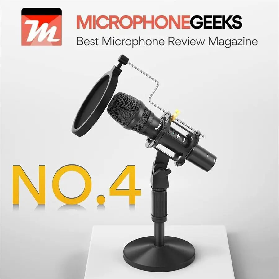 MAONO HD300T Podcast Dynamic Microphone, USB and XLR, Volume Control, 1/8' Headphone Output, Cardioid, AU-HD300T