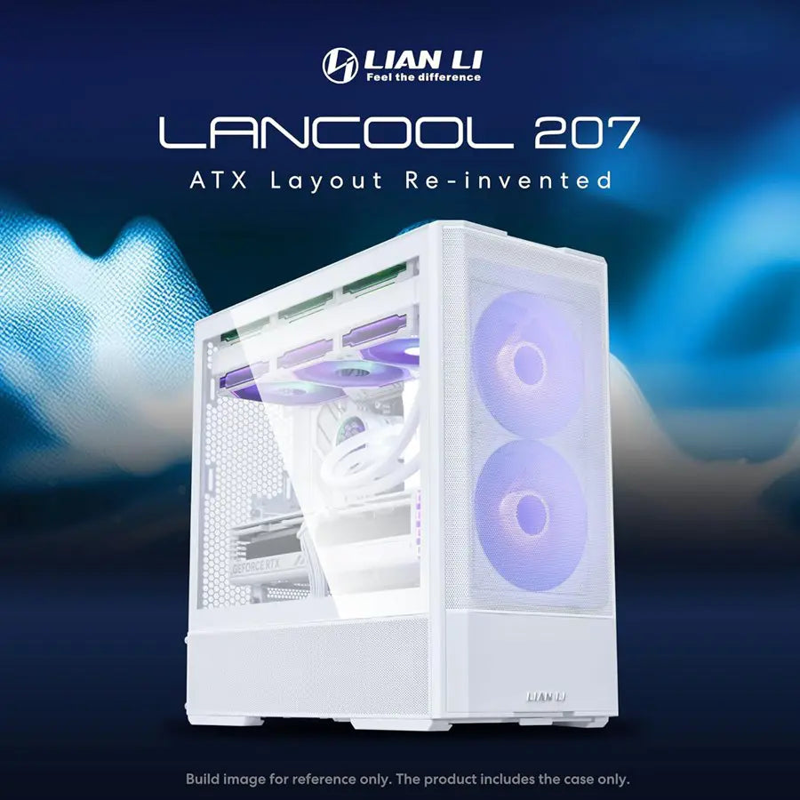 LIAN LI LANCOOL 207 Compact ATX RGB Gaming Computer Case White | LAN207RW | Tempered Glass Side Panel