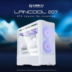 LIAN LI LANCOOL 207 Compact ATX RGB Gaming Computer Case White | LAN207RW | Tempered Glass Side Panel
