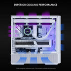LIAN LI LANCOOL 207 Compact ATX RGB Gaming Computer Case White | LAN207RW | Tempered Glass Side Panel