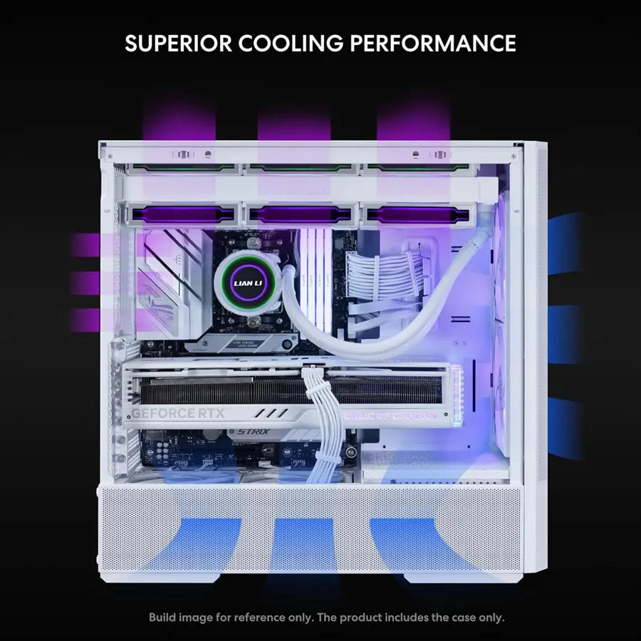 LIAN LI LANCOOL 207 Compact ATX RGB Gaming Computer Case White | LAN207RW | Tempered Glass Side Panel