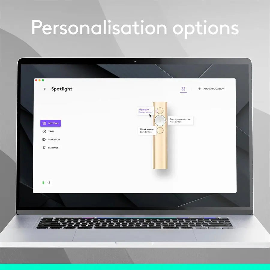 Logitech Spotlight Presentation Remote, Slate Gold