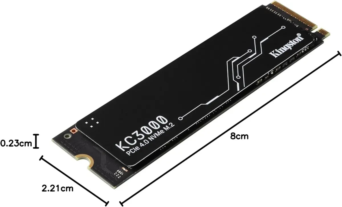 Kingston KC3000 Solid State Drive, 1TB, PCIe 4.0 X4 NVMe, M.2 2280, 7,000MB/s Read, SKC3000S/1024G