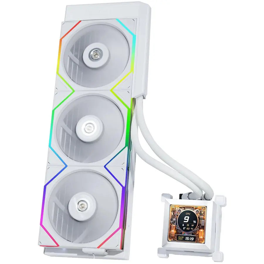 Lian Li Hydroshift 360 AIO - Pre-Installed 3 TL Fans, Side-Mounted Coolant Pathway, 2.88' LCD White