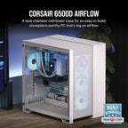 Corsair 6500D AIRFLOW Mid-Tower Dual Chamber PC Case - White - CC-9011260-WW