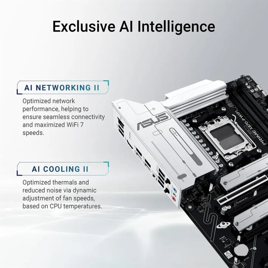 ASUS PRIME X870-P WIFI-CSM ATX Motherboard, Socket AM5, AMD X870 Chipset, DDR5 Up To 256GB 8000+MT/s(OC), Wi-Fi 7, PCIe 5.0, USB4 40Gbps Type-C
