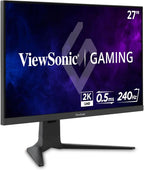 ViewSonic XG2736-2K 27 Inch 1440p IPS Gaming Monitor, 240Hz, 0.5ms, FreeSync Premium, NVIDIA G-Sync Compatible, RGB Lighting, 65W USB-C