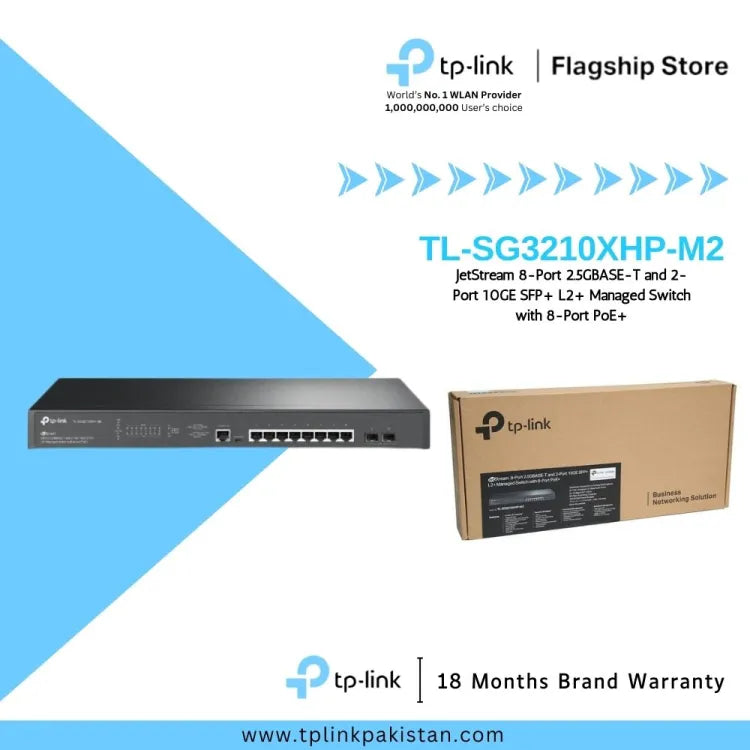 TL-SG3210XHP-M2 JetStream 8-Port 2.5G BASE-T and 2-Port 10GE SFP+ L2+