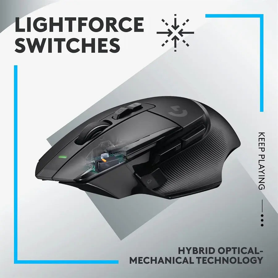 Logitech G502 X Lightspeed Wireless Gaming Mouse, HERO 25K Sensor, 910-006182 Black