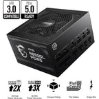 MSI MAG A850GL Gaming Power Supply, 850W, PCIe 5.1, ATX 3.1, Full Modular, 80 Plus Gold, Compact Size, Flat Cables, Black