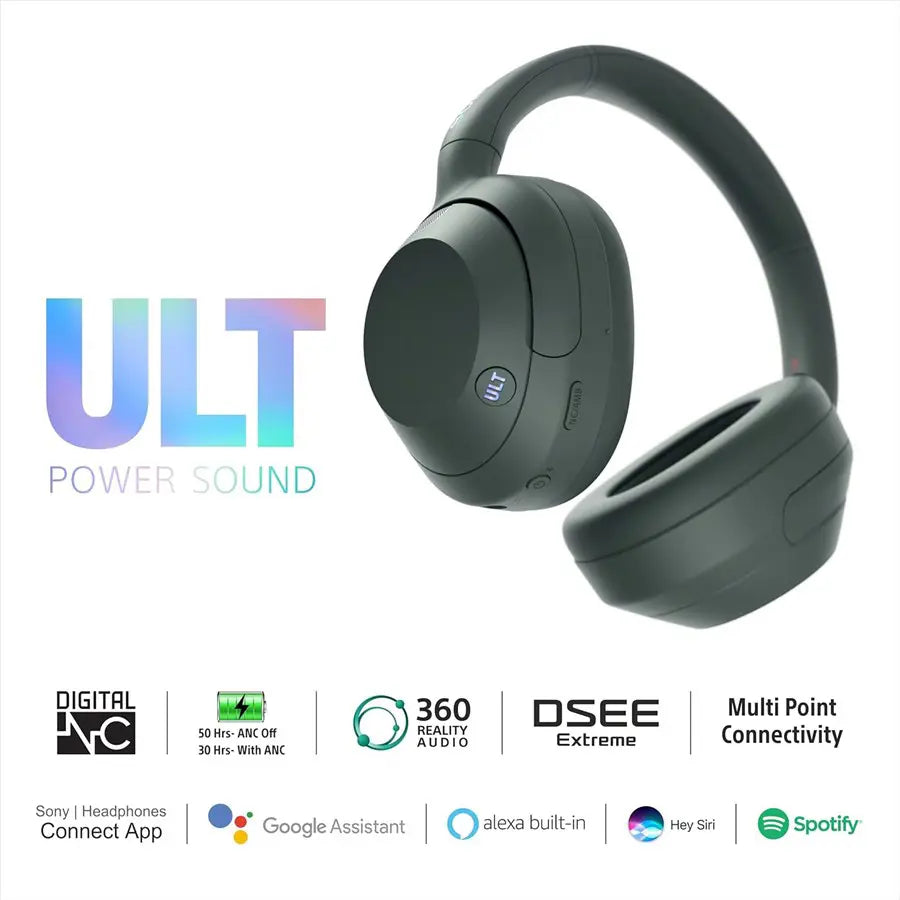 SONY ULT POWER SOUND Series ULT WEAR Wireless Noise Canceling Headphones | Forest Grey ULT900N