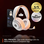 SteelSeries  Arctis Nova 5 Wireless Gaming Headset for PC, PS5, and PS4 - White | 61671