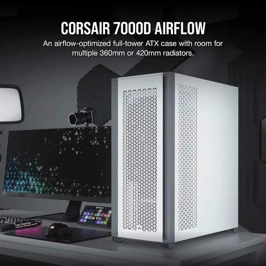 Corsair 7000D AIRFLOW Full-Tower ATX PC Case — White | CC-9011219-WW