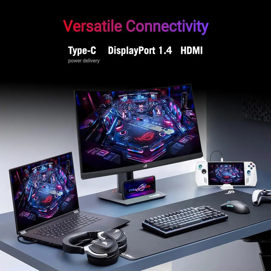 ASUS ROG Strix XG32WCMS 32” 1440P USB-C Curved HDR400 Gaming Monitor - QHD (2560x1440), 280Hz, 1ms, Fast VA, Extreme Low Motion Blur Sync, DisplayWidget, Tripod Socket, AI Gaming, VESA DisplayHDR 400, FreeSync Premium