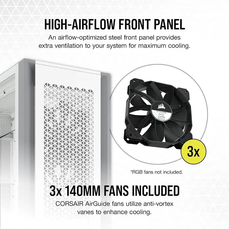 Corsair 7000D AIRFLOW Full-Tower ATX PC Case — White | CC-9011219-WW