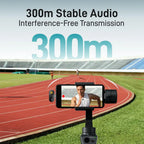 Maono Wave T5 Wireless Lavalier Microphone, AI Noise Cancellation, 2 Microphones, Camera, USB Type-C And Lightning, WM650 PA3