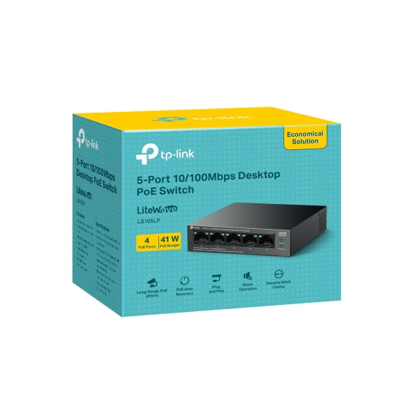 TP-Link Network Gigabit Desktop Switch LS105LP 5-Port 10/100Mbps Desktop Switch