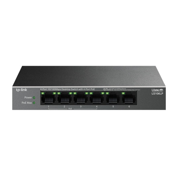LS106LP 6-Port 10/100Mbps Desktop Switch with 4-Port PoE