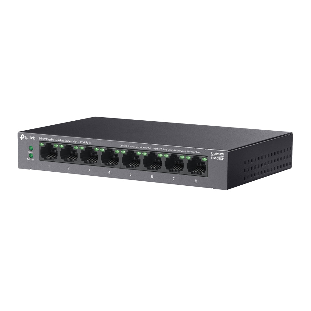 LS108GP 8-Port Gigabit Desktop Switch with 8-Port PoE+