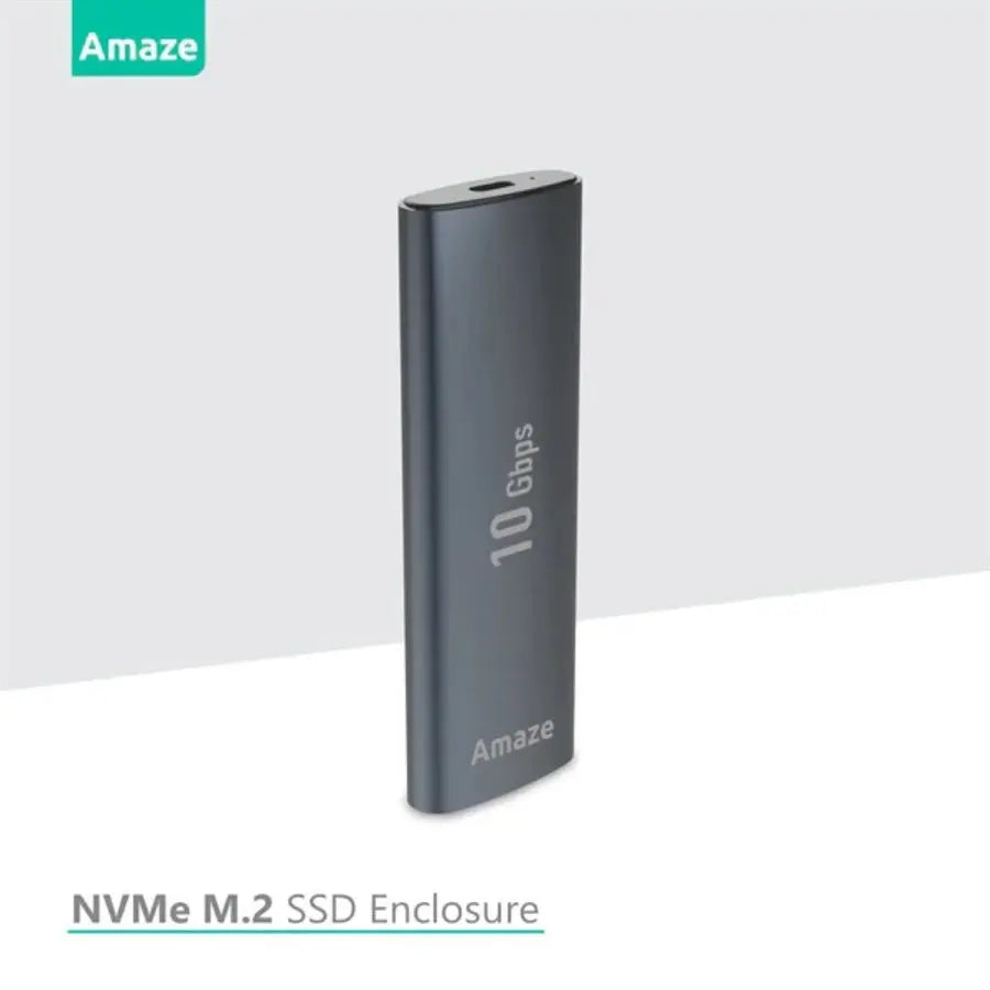 Amaze Aluminum Alloy NVME M.2 SSD Enclosure, Up To 10Gbps Speed, Dual USB3.0 and Type C Cable, A222