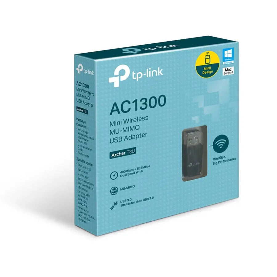 TP-Link Archer T3U AC1300 Mini Wireless MU-MIMO USB Adapter | Ver 1.0