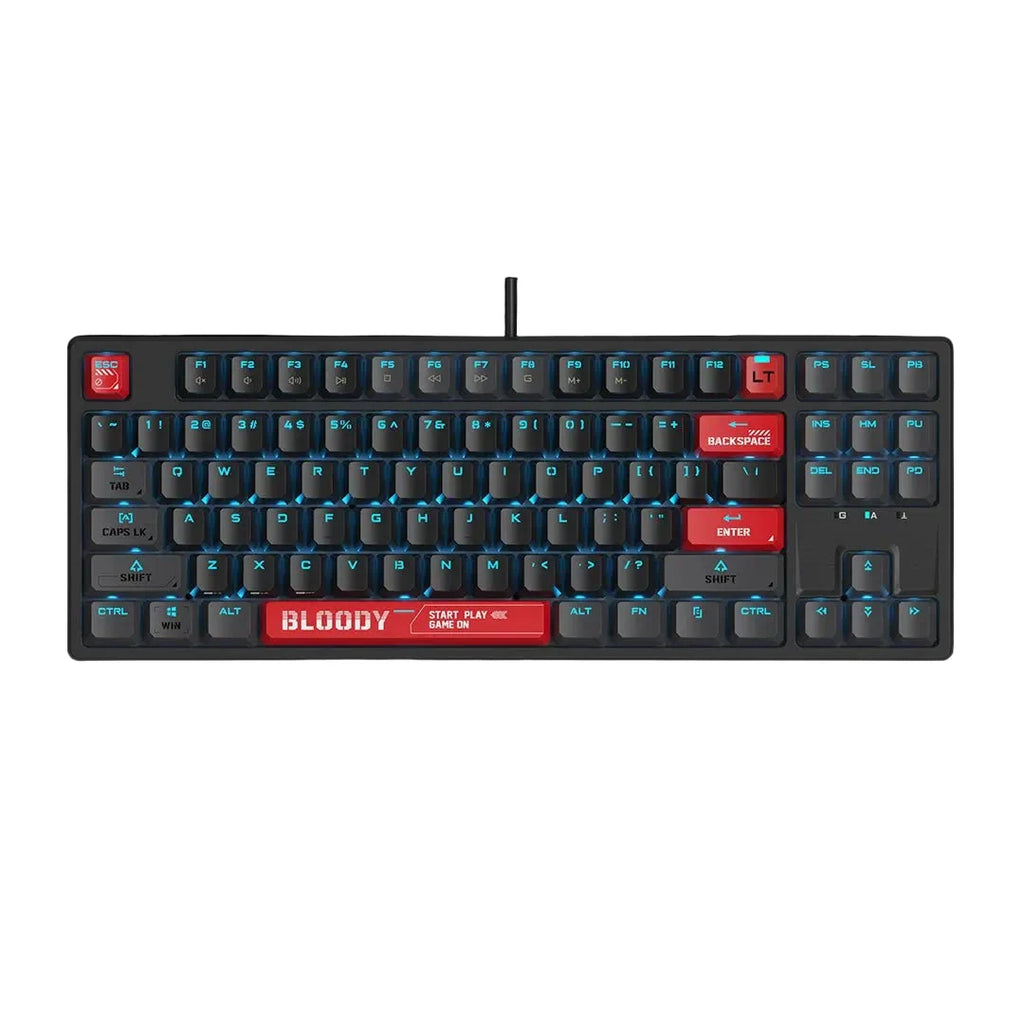 Bloody AT87 Alpha Optical Switch Mechanical Keyboard USB Bloody Red,US Layout
