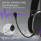 Attack Shark L90 Gaming Headset, Tri-Mode Bluetooth 5.3, 2.4GHz, 3.5mm, 7.1 Surround Sound, RGB Lighting, Black