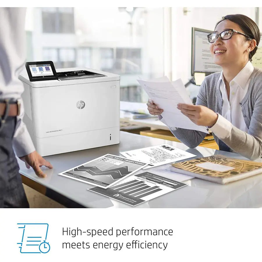 HP LaserJet Enterprise M611DN Monochrome Printer, 65ppm, 1200x1200dpi, Auto Duplex, USB-B Ethernet