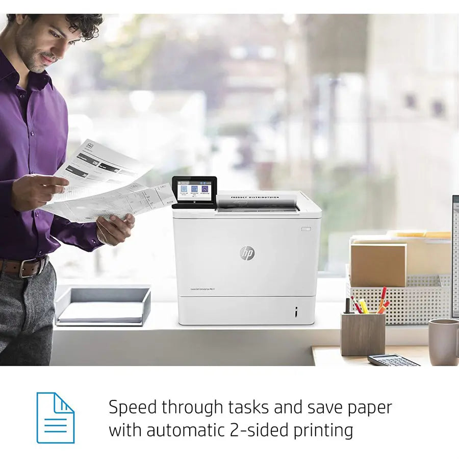 HP LaserJet Enterprise M611DN Monochrome Printer, 65ppm, 1200x1200dpi, Auto Duplex, USB-B Ethernet