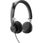 Logitech Zone Wired Headset UC Version 981-001097, USB-A and USB-C, 40mm Drivers, Noise-Canceling Mic, Premium Audio for Calls and Music
