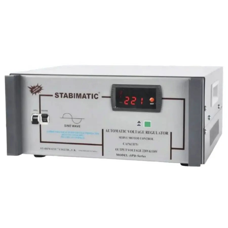 Stabimatic SPD-2KVA Servo Automatic Voltage Regulator, 100% Copper Transformer And Internal Wiring, Pure Sine Wave, Wide Input Range 100V-240V Single Phase