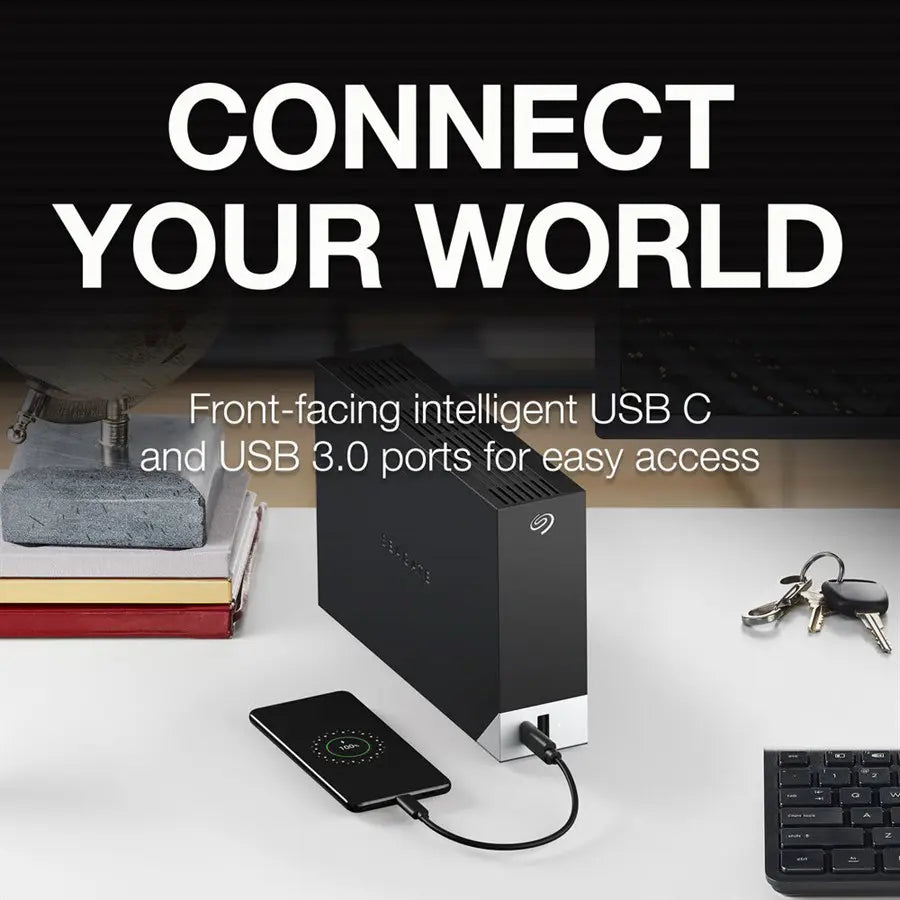 Seagate One Touch HUB 16TB Desktop External Drive with Built-In Hub (Black)