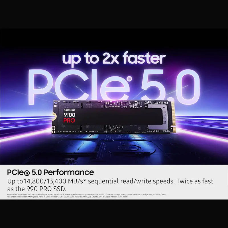 Samsung 9100 PRO 4TB SSD NVMe M.2 MZ-VAP4T0B | Speed up to 14,800 MB/s | PCIe 5.0 x4