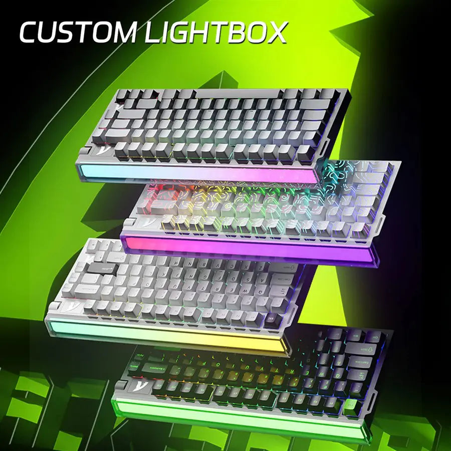 ATTACK SHARK R85 HE Rapid Trigger Keyboard Magnetic Switch, 75% Wired 8KHz Magnetic Keyboard, 0.005mm Rapid Trigger Accuracy, 8000Hz Polling Rate, Custom RGB Lightbox - White