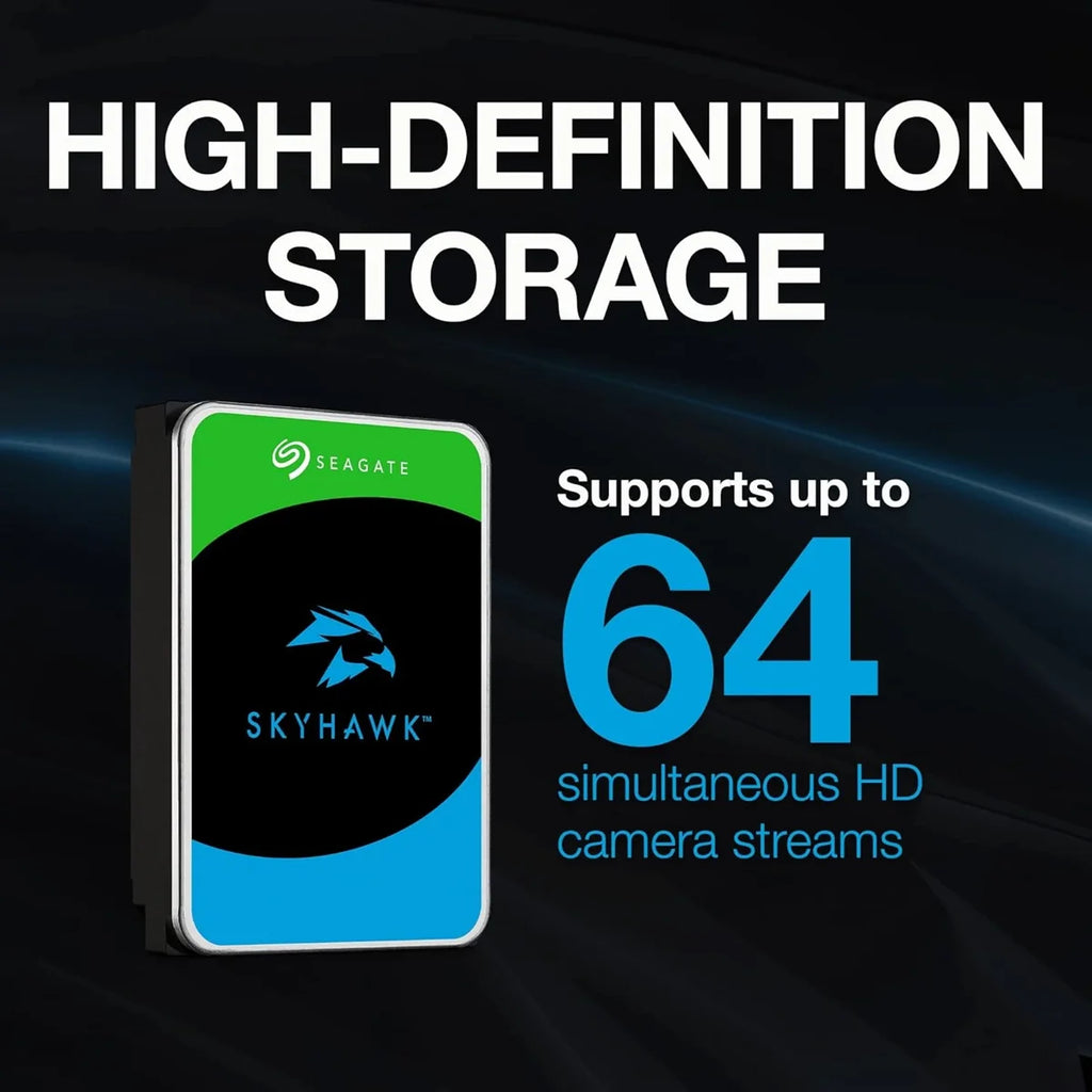 Seagate SkyHawk, 6TB, Surveillance Internal Hard Drive HDD, 3.5 Inch, SATA 6GB/s, 256MB Cache, ST6000VX001