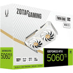ZOTAC GAMING GeForce RTX 5060 Ti 16GB Twin Edge OC White Edition Graphics Card, 16GB GDDR7, 128-Bit, 2602MHz, White, ZT-B50620Q-10M