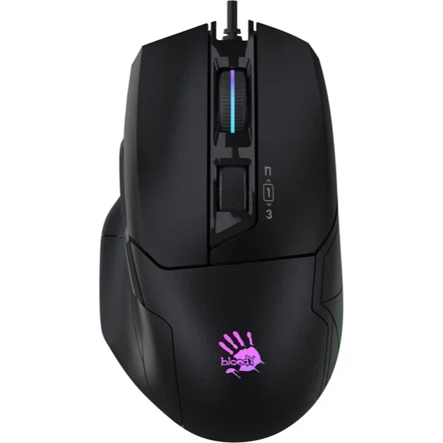 Bloody W70 Max RGB Gaming Mouse, 10K Sensor, 2000Hz Report Rate, 1ms Key Response, 4M Onboard Memory, Stone Black, BC3332-A