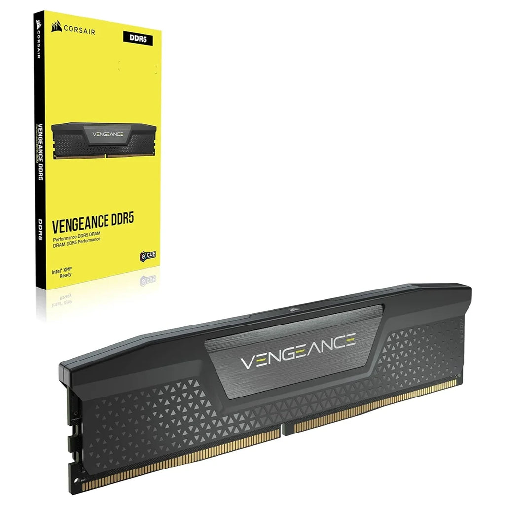 Corsair Vengeance DDR5 RAM, 16GB, 5200MT/s, CL40, Intel XMP 3.0, Black, CMK16GX5M1B5200C40